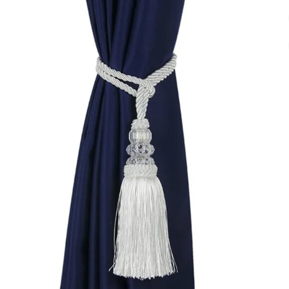 Elegant Black‎ and White Tassel Necklace Set of 2